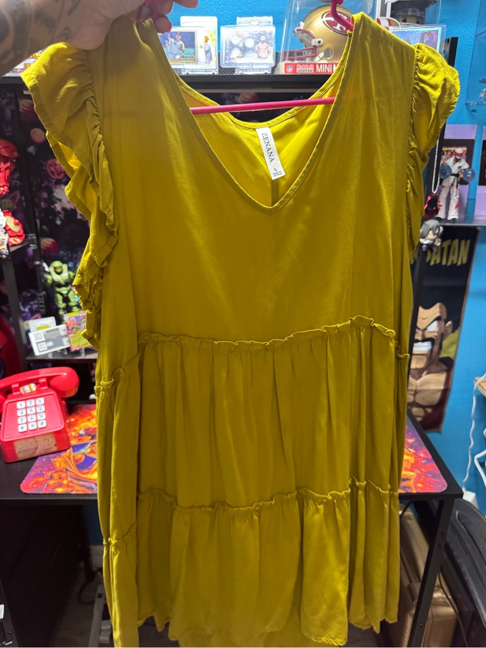 Zenana Outfitters Bright Mustard Yellow Scoop Neck Top